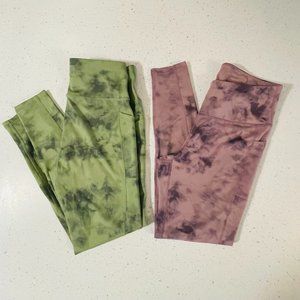 Set of 2 Chrleisure High Waisted Tummy Control Leggings - Size Large